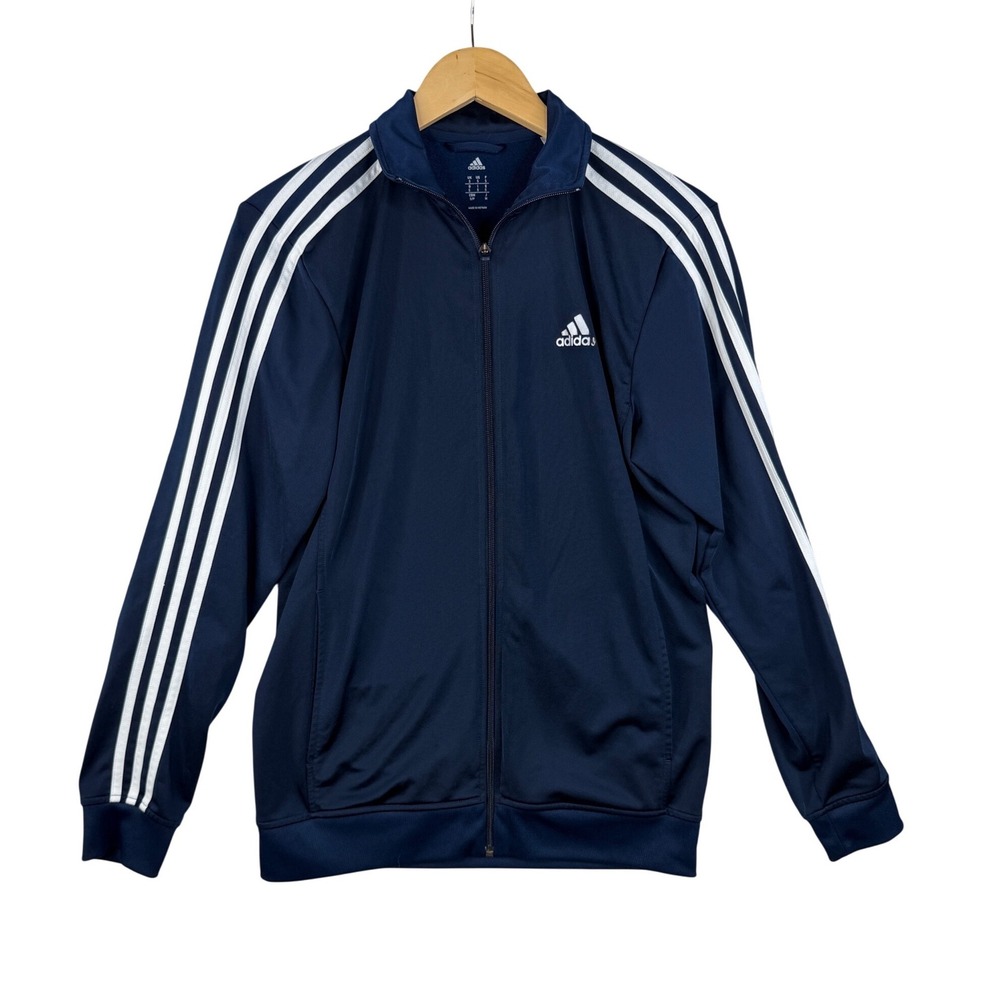 Adidas Tricot Track Full Zip Jacket size Small Blue/White